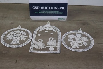 Afbeelding van Decoratieve stoffen raamhangers 3 stuks'