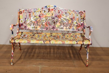 Afbeelding van Italiaanse Design Tuinbank met Bloemenpatroon