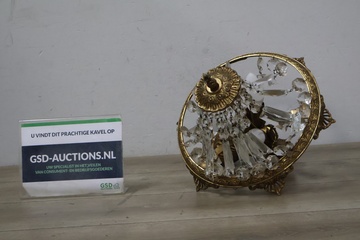 Afbeelding van Goudkleurig Messing Kristallen Plafondlamp
