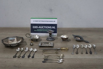 Afbeelding van Mix van 20 Antiek Verzilverde Lepeltjes & Schaaltjes