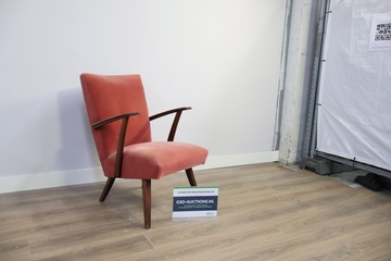 Afbeelding van Rood Stoffen Mid-Century Armfauteuil
