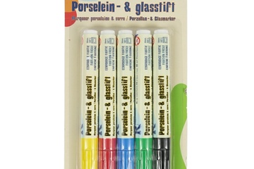 Afbeelding van 3x Raphaëllo porcelein en glas stiften 5 kleuren