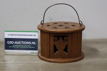 Afbeelding van Antiek houten Stoof,voetkachel'