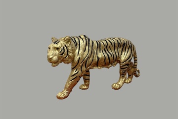 Afbeelding van Luxe decoratie goudkleurig tijger van L66 cm (nieuwe)