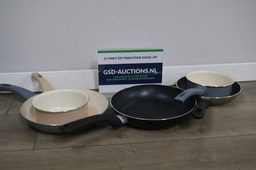 Afbeelding van Set van 3 Koekenpannen & 2 Kookpannetjes