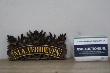 Afbeelding van Houten naambord van M.A. Verhoeven