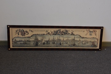 Afbeelding van Kaart van Amsterdam anno 1698 gezien vanaf het IJ.