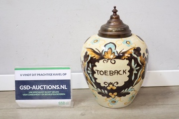 Afbeelding van Antieke Royal Gouda Plateel Dekselpot