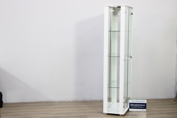 Afbeelding van Witte 3-Laags Vitrinekast met Inbouw Verlichting'