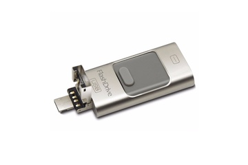 Afbeelding van Flashdrive 3 in 1 zilver - 128GB - USB - Lightning - Micro usb