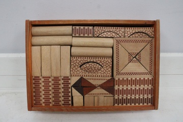 Afbeelding van Vintage Houten Blokkendoos