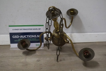 Afbeelding van Vintage 3-Armige Messing Kroonluchter