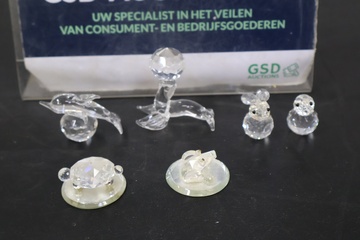 Afbeelding van Glazen kristallen dieren beeldjes 6 stuks