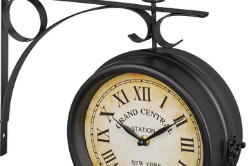 Afbeelding van Stationsklok dubbelzijdig - New York retro - Ø 20 cm