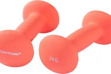 Afbeelding van Tunturi Dumbbell set - 2 x 2,0 kg - Neopreen - Fluor Rood