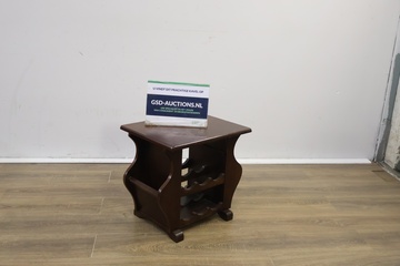 Afbeelding van Antiek Houten Wijntafeltje voor 6 Flessen'