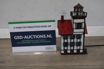 Afbeelding van Tiffany-Stijl Vuurtoren Glas-in-Lood Lampje