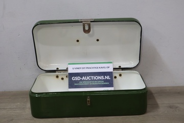 Afbeelding van Vintage Groen Emaille Broodtommel