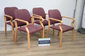 Afbeelding van Set van 4 gestoffeerde eetkamerstoelen