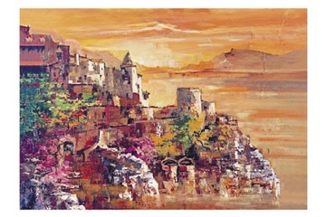 Afbeelding van Roberto di Viccaro - Al Tramonto - Afm. 50x70 cm