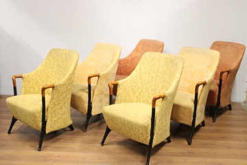 Afbeelding van Set van 6 Giorgetti Fauteuils door Umberto Progetti