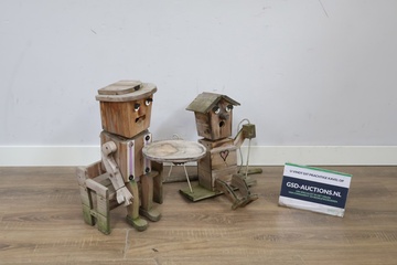 Afbeelding van Set van 2 Houten Vogelhuis-Mannetjes