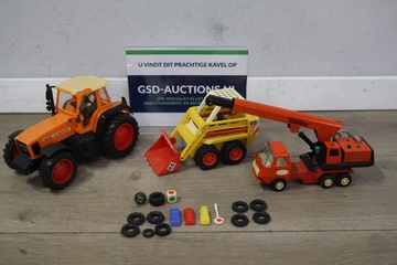 Afbeelding van Speelgoedvoertuigen 3 stuks met losse onderdelen