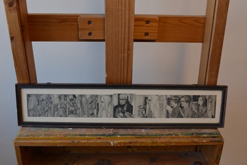 Afbeelding van Ingelijste litho van Jan Toorop: Het Offer.