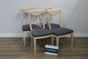 Afbeelding van Set van 4 Crèmekleurige Eetkamerstoelen'