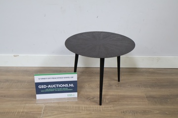 Afbeelding van Rond zwart houten bijzettafel
