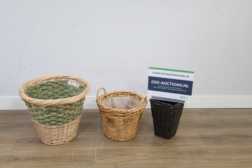 Afbeelding van Set van 3 Rieten Manden