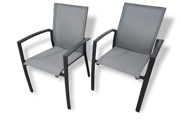 Afbeelding van Set van 2 empire armstoelen charcoal stapelbaar, met schoonheidsfoutjes