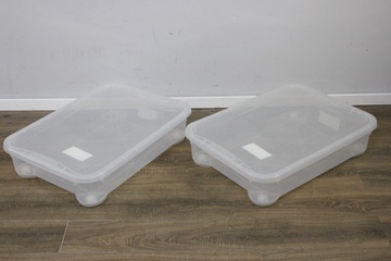 Afbeelding van Set van 2 Transparante Kunststoffen Opbergboxen