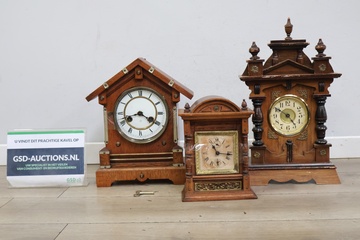 Afbeelding van Set van 3 Antieke Tafelklokken