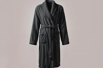 Afbeelding van Ultra zachte Coral fleece Badjas Zwart M/L-lang model