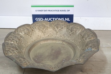 Afbeelding van Antiek Metalen Sierlijke Schaal