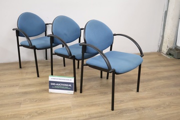 Afbeelding van Set van 3 Zwart/Blauwe Stoelen''