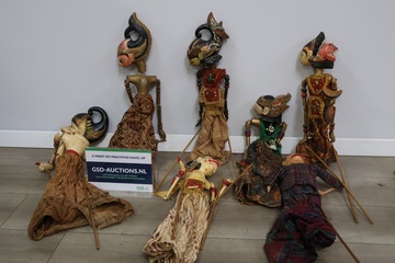 Afbeelding van Collectie van wajangpoppen 7 stuks