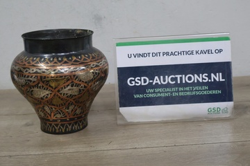 Afbeelding van Vintage Gedecoreerde Koperen Vaas