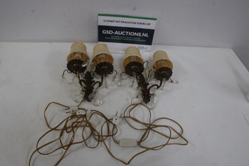 Afbeelding van Set van Twee Brocante 2-Armige Wandlampen