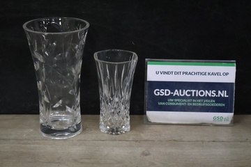 Afbeelding van Set van Twee Kristalglazen Vazen''