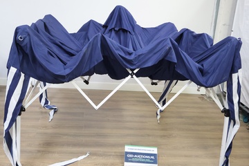 Afbeelding van Blauw/Witte Easy-Up Partytent