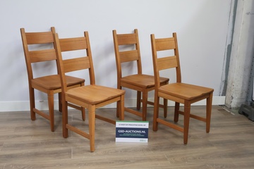 Afbeelding van Set van 4 Houten Eetkamerstoelen