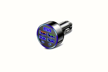 Afbeelding van Auto oplader - 6 poorten - USB en USB C