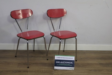 Afbeelding van Set van 2 Vintage Formica Stoelen