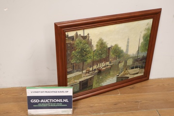 Afbeelding van Olieverf Schilderij - Amserdamse Kanalen