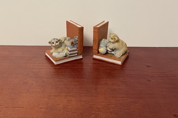 Afbeelding van Boekensteunen met decoratieve katten