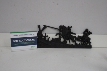 Afbeelding van Gietijzeren wandornament Don Quichot en Sancho Panza
