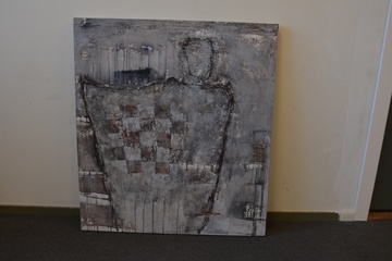 Afbeelding van Groot schilderij van Jeanne Beenackers: 'De Vorm'