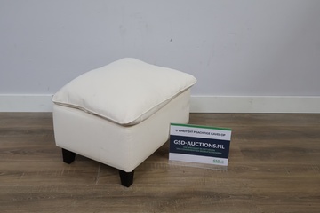 Afbeelding van Beige poef met losse kussen